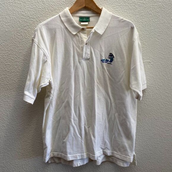 Vintage Ron Jon Surf Shop Outer Banks White Polo Shirt VTG Large - Picture 1 of 4